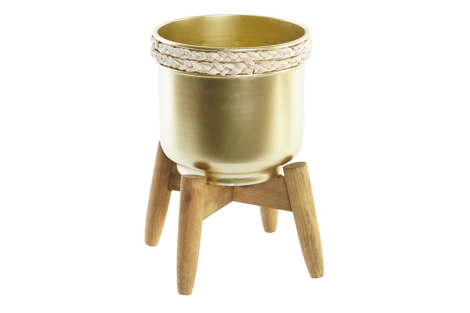 FIORIERA IN LEGNO METALLO 18,5X18,5X22 DORATO MC198875