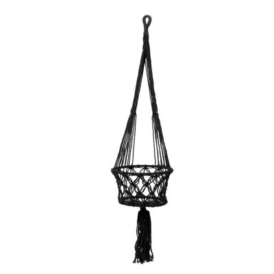 The Macrame Plant Holder - Black - L