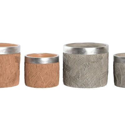 JARDINIÈRE SET 2 CIMENT 17X17X15 2 ASSORTIS. MC202023