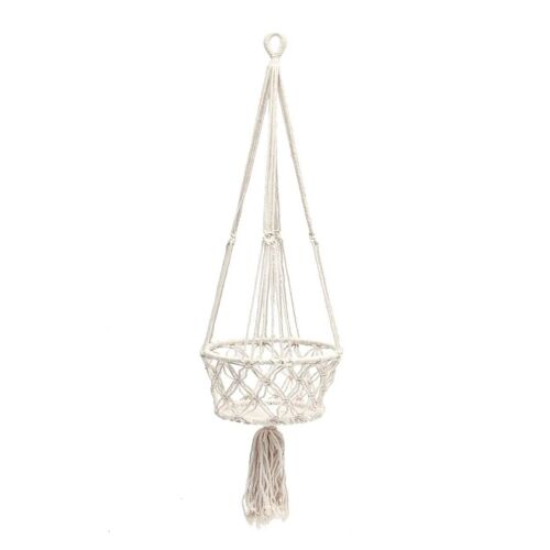 The Macrame Plant Holder - White - L