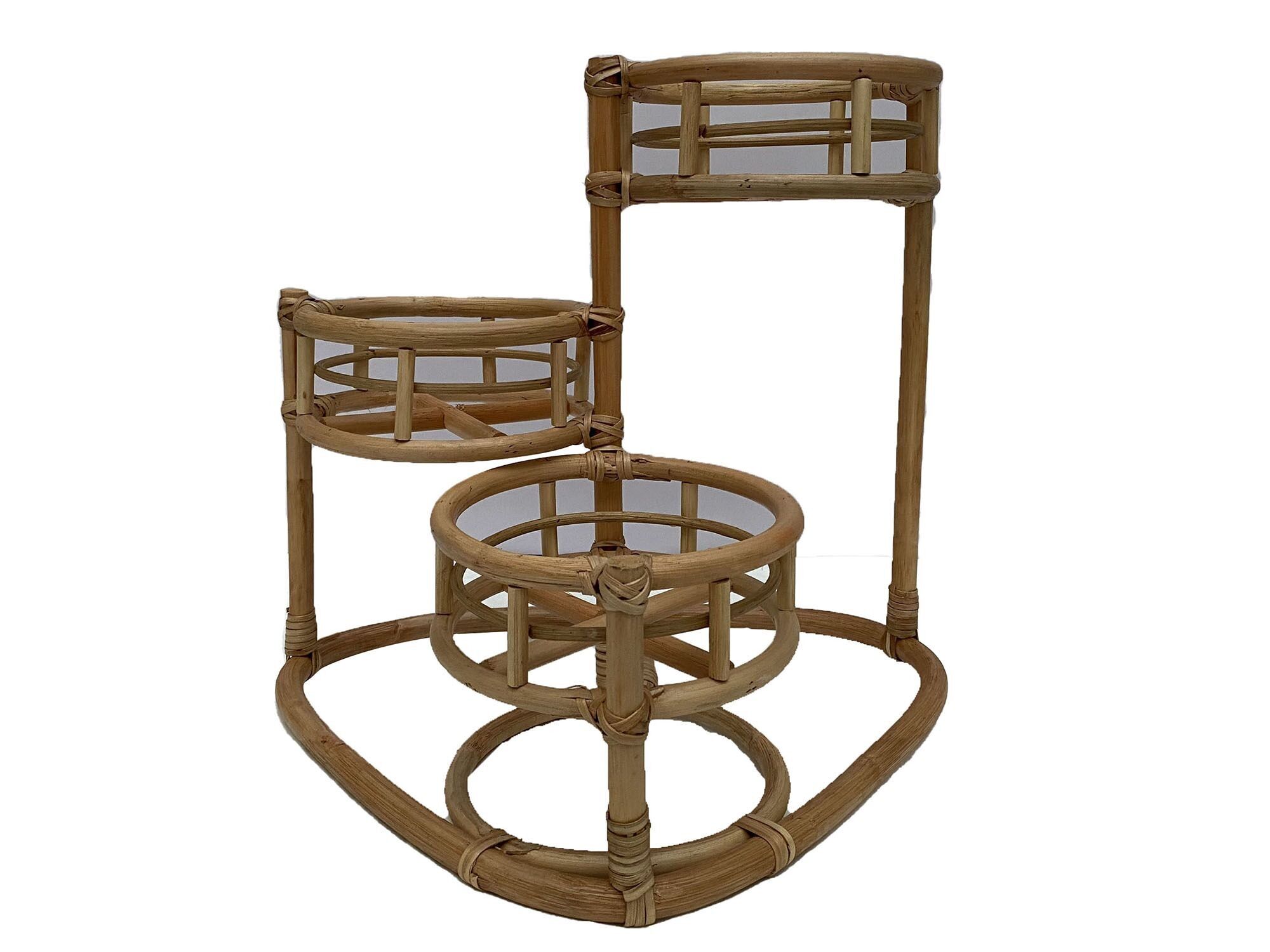 FIORIERA IN RATTAN 48X28X45 3 VASI NATURALE MC205410