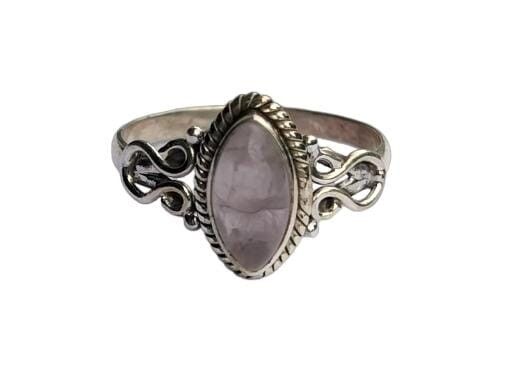 Elegante anello fatto a mano in argento sterling 925 con pietra di luna arcobaleno