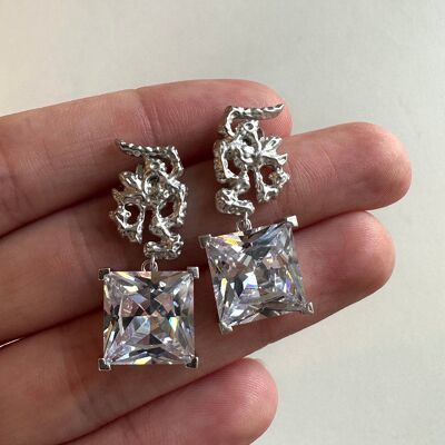 Boucles d'oreilles MIRU (rhodium)