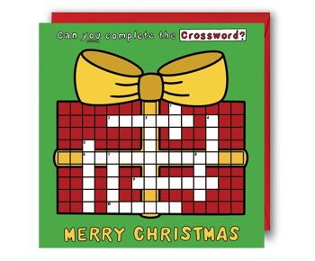 Carte de mots croisés de Noël pour enfants - Carte Puzzle 1