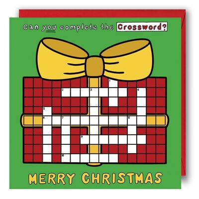 Weihnachts-Kreuzworträtselkarte für Kinder – Puzzle-Karte