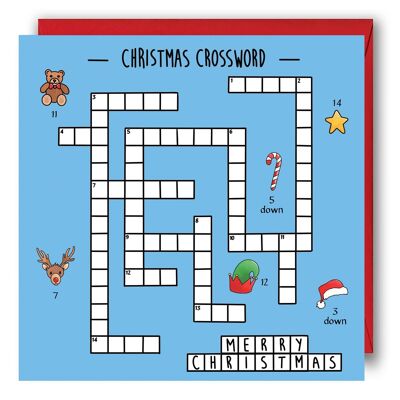 Scheda cruciverba di Natale per bambini - Scheda puzzle
