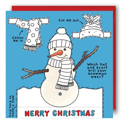 Carte de Noël à colorier pour enfants - colorier et découper