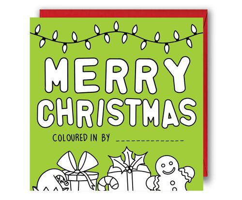 Children's Christmas Colouring Card - Colour In Card