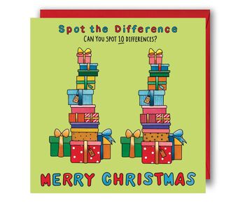 Cherchez la différence - Carte Puzzle de Noël pour enfants 1