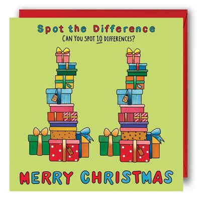 Finde den Unterschied – Weihnachts-Puzzlekarte für Kinder