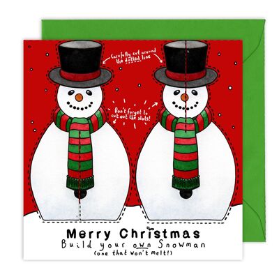 Haz tu propia tarjeta navideña de muñeco de nieve