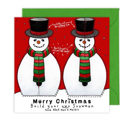 Haz tu propia tarjeta navideña de muñeco de nieve