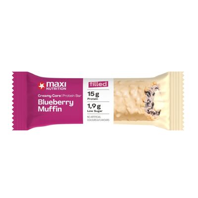 MaxiNutrition Creamy Core Bar Blueberry Muffin, 12x45g Filled-Protein-Riegel, 33% Eiweißgehalt 15g je Riegel, low Sugar (1,9g), ohne Zuckerzusatz, ohne künstliche Aromen, Born & Developed in Germany