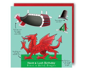 Habillez une carte d'anniversaire de dragon gallois 1
