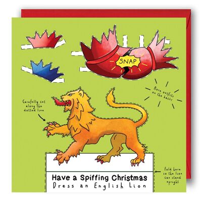 Vesti una cartolina di Natale con un leone inglese