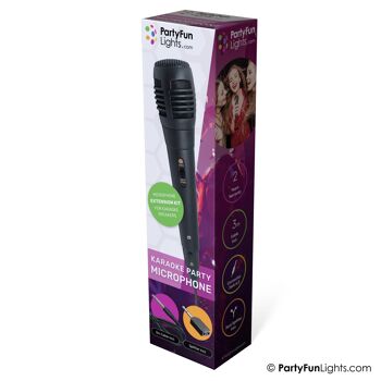 PartyFunLights - Kit d'extension de microphone pour karaoké - répartiteur d'entrée inclus - câble inclus - s'adapte à toutes les entrées de microphone 3