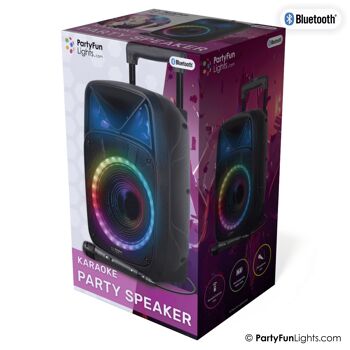 Enceinte de fête karaoké Bluetooth PartyFunLights - Éclairage de fête - microphone - télécommande 3