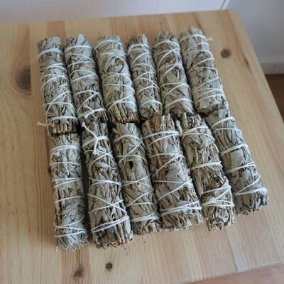 Sauge blanche Smudge, paquet d'encens, sans étiquette, 6 pièces