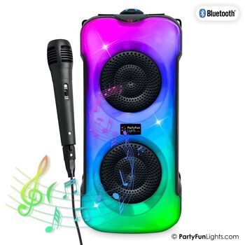 Kit de karaoké Bluetooth Party - La façade LED change de couleur - incl. microphone - effets de lumière 2
