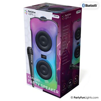 Kit de karaoké Bluetooth Party - La façade LED change de couleur - incl. microphone - effets de lumière 3