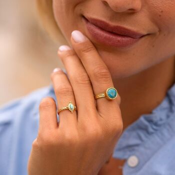 Bague Rosine - pierre naturelle ronde 1