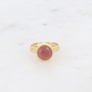 Bague Rosine - pierre naturelle ronde 8