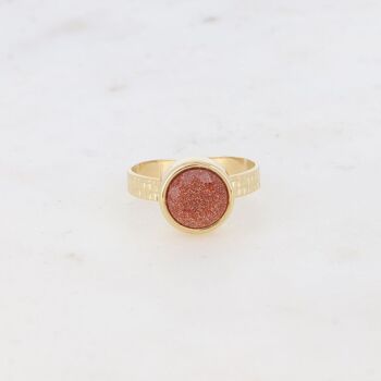 Bague Rosine - pierre naturelle ronde 9