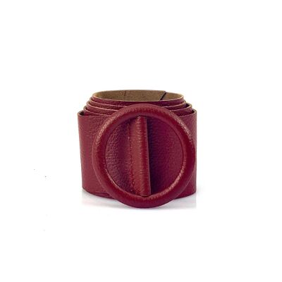 Ceinture en cuir Floor - Rouge foncé