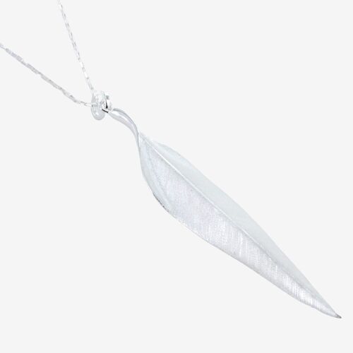 Linear Leaf Sterling Silver Necklace