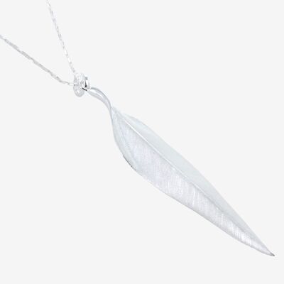 Linear Leaf Sterling Silver Necklace
