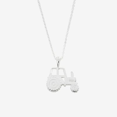 Sterling Silver Tractor Necklace
