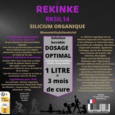 RKSIL14 silicium organique monométhylsilanetriol 1 litre pour 3 mois de cure.