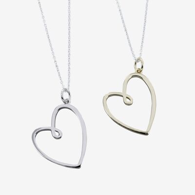 Collana a cuore con anello in argento sterling