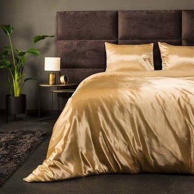 Housses de couette ensemble hôtel en satin jaune Fresh & Co - 200x220cm