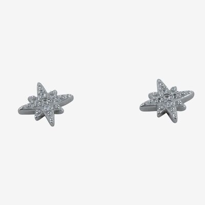 Follow that Star Sterling Silver Pavé Stud Earrings