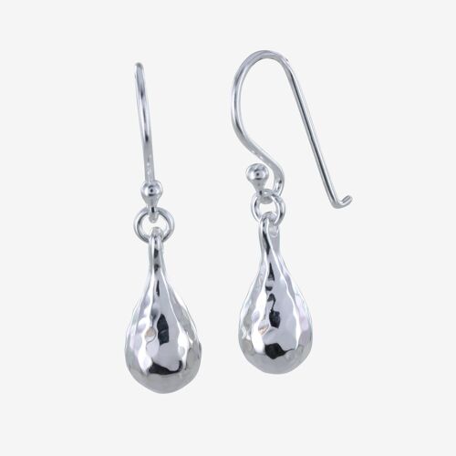 Sterling Silver Textured Tear Drop Earrings