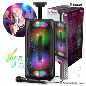 Kit karaoké Bluetooth XXL - enceinte de fête - éclairage de fête - microphone - télécommande 4
