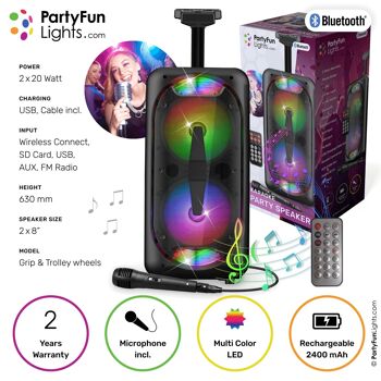 Kit karaoké Bluetooth XXL - enceinte de fête - éclairage de fête - microphone - télécommande 5