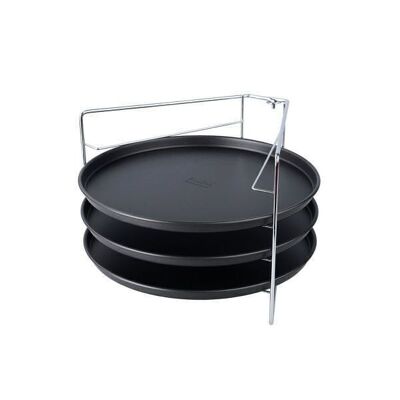 Set de 3 platos para pizza y rejilla apilable Zenker Especial Países