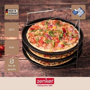 Set de 3 plaques à pizza et une grille de superposition Zenker Special Countries 4