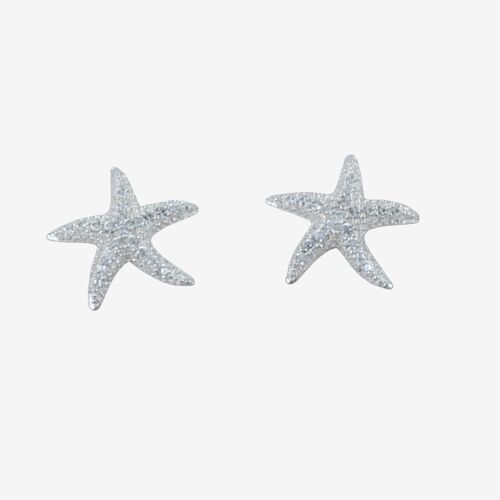 Sparkly Starfish Stud Earrings