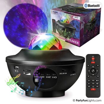 Enceinte Bluetooth Starlight Party avec projecteur laser - Télécommande - 21 effets - Lampe projecteur 8