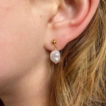 Boucle d'oreille perle et perle 3