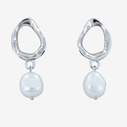 Pearl and Sterling Silver Ringlet Earrings