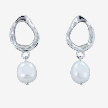 Boucles d'oreilles perle et argent sterling 1