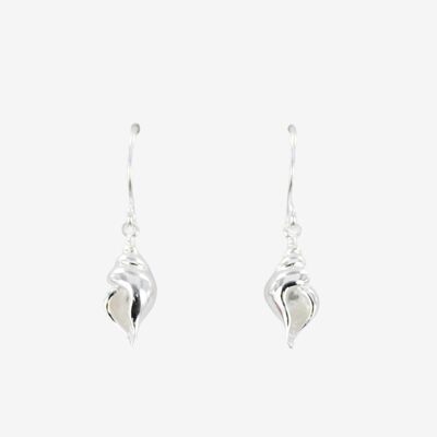 Conch Shell Sterling Silver Drop Earrings