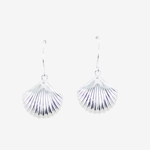 Large Scallop Shell Drop Earrings