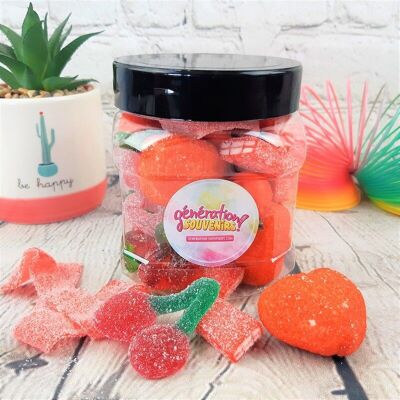 Kleines Glas mit roten Bonbons – Candy Mix