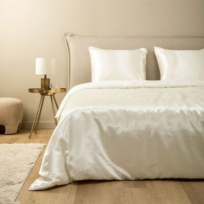 Housses de couette satin Florance crème - 240x220cm