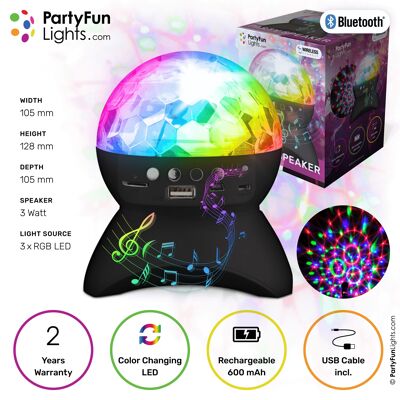 PartyFunLights - Altoparlante wireless per feste Bluetooth - effetti di luce - batteria ricaricabile - lampada proiettore